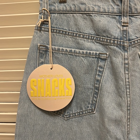 MOTHER SNACKS Denim High Waist Pushpop Cuff Just A Nibble Jeans, Size 27 - Picture 11 of 16